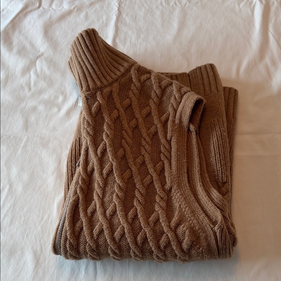 COS Tan Cable Knit Zip Up Sweater Vest - Picture 5 of 5